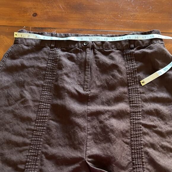 Sherry Taylor Brown Skirt Woman Size 2X Linen Look Above Knee Casual Work - Picture 6 of 8